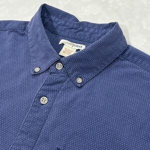 Carbon 2 Cobalt Mens Blue Polka Dots Button Down Long Sleeve Casual Shirt Medium